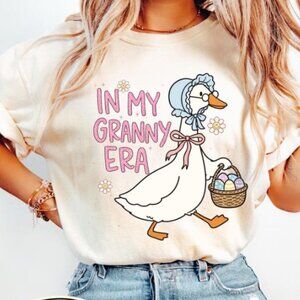Easter Granny Era Goose Shirt, Grandma Easter Tee